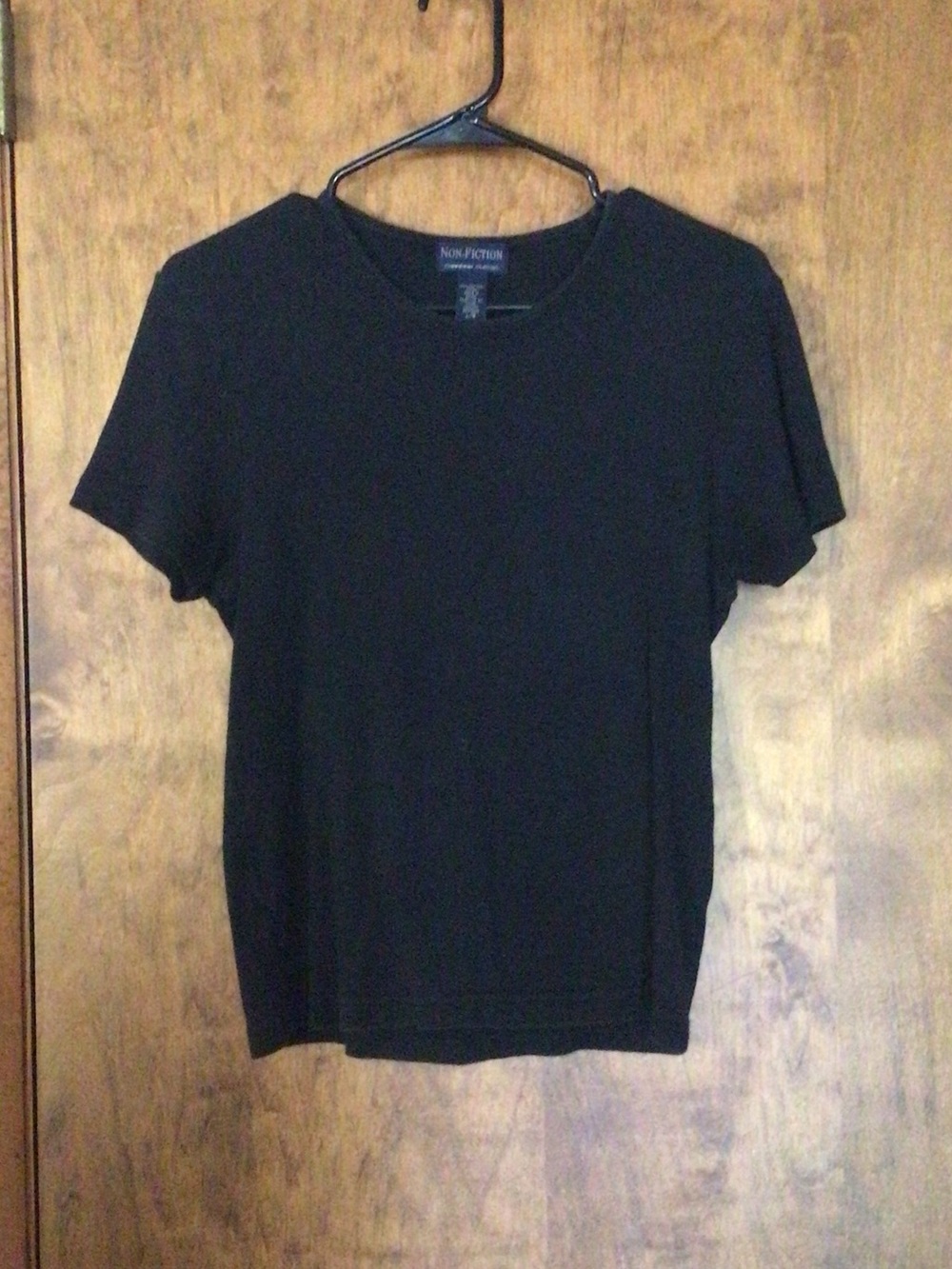 Black Short Sleeve Crewneck Top